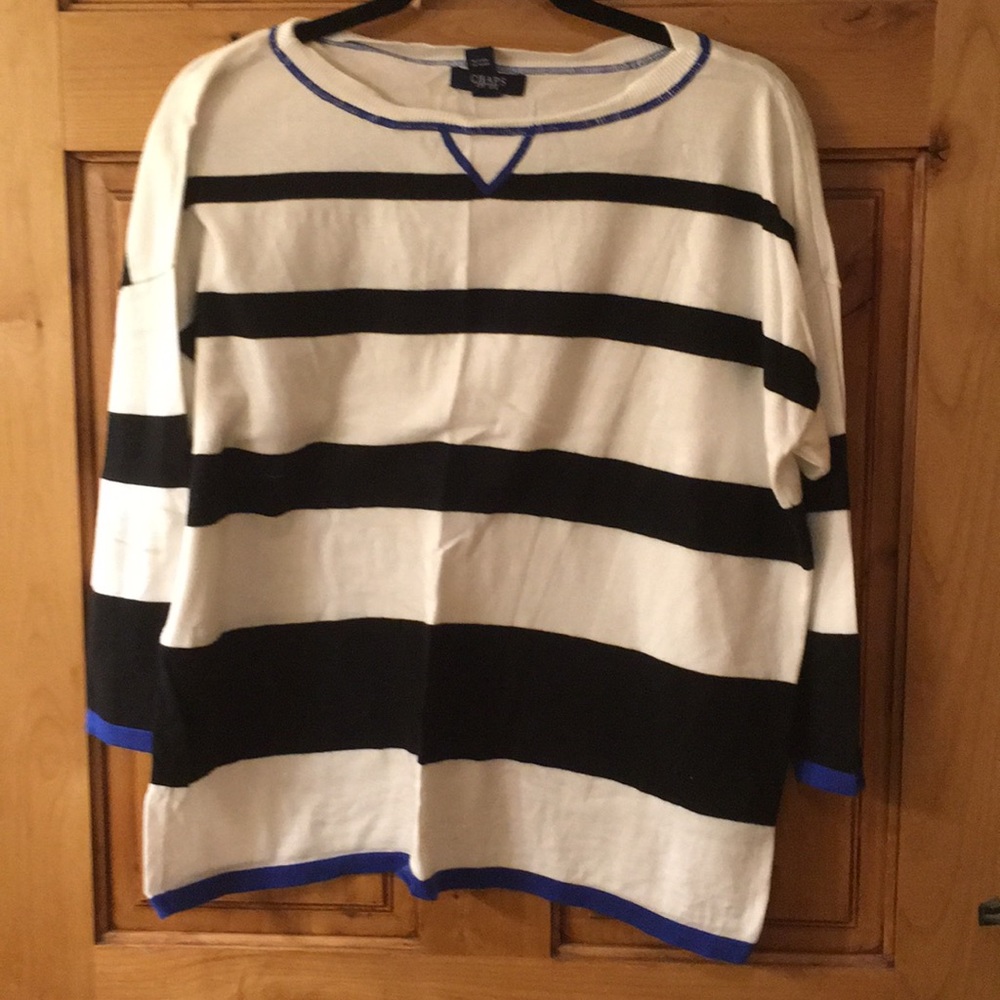 3/4 sleeve striped sweater